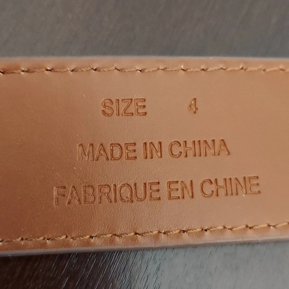 LAUREN Ralph Lauren Brown Faux Leather Belt with Goldtone Ring Detail Size 4 - Picture 13 of 15